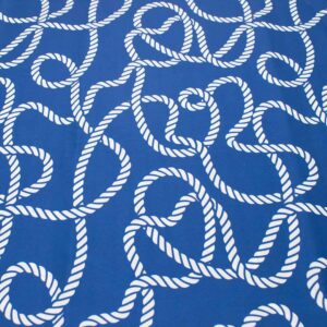AEGEAN SCRUNCHIE SCARF: Λαστιχάκι-φιόγκος, χρώματα: white-blue, τεχνητό μετάξι